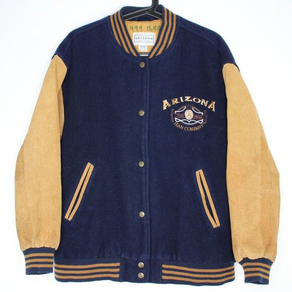 Vintage Arizona Jean Company Mens Medium Wool Leather Varsity Jacket F1154 - Picture 1 of 5